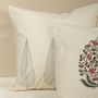 Fabric cushions - Cypress Breeze Embroidered Cushion Cover in Cotton - NINÉH