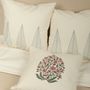 Fabric cushions - Cypress Breeze Embroidered Cushion Cover in Cotton - NINÉH