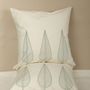 Fabric cushions - Cypress Breeze Embroidered Cushion Cover in Cotton - NINÉH