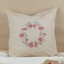 Coussins textile - Housse de coussin brodée Wildflower Wreath en lin beige - NINÉH