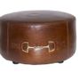 Stools - L'Orfèvre Cigar Pouf in Vintage Leather - Industrial and Comfortable Style - JP2B DECORATION