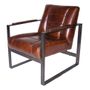 Armchairs - Oregon Armchair in Vintage Cigar Leather - Robust and Comfortable Design - JP2B DECORATION