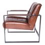 Armchairs - Oregon Armchair in Vintage Cigar Leather - Robust and Comfortable Design - JP2B DECORATION