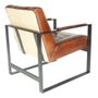 Armchairs - Oregon Armchair in Vintage Cigar Leather - Robust and Comfortable Design - JP2B DECORATION