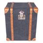 Storage boxes - Dallas Storage Trunk in Fabric and Leather - Vintage Elegance and Practical - JP2B DECORATION