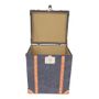 Storage boxes - Dallas Storage Trunk in Fabric and Leather - Vintage Elegance and Practical - JP2B DECORATION