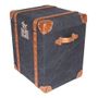 Storage boxes - Dallas Storage Trunk in Fabric and Leather - Vintage Elegance and Practical - JP2B DECORATION