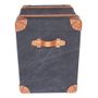 Storage boxes - Dallas Storage Trunk in Fabric and Leather - Vintage Elegance and Practical - JP2B DECORATION