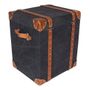 Storage boxes - Dallas Storage Trunk in Fabric and Leather - Vintage Elegance and Practical - JP2B DECORATION