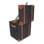 Storage boxes - Dallas Storage Trunk in Fabric and Leather - Vintage Elegance and Practical - JP2B DECORATION