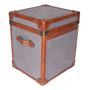 Storage boxes - Austin Storage Trunk in Fabric and Leather - Chic and Vintage Style - JP2B DECORATION