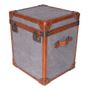 Storage boxes - Austin Storage Trunk in Fabric and Leather - Chic and Vintage Style - JP2B DECORATION