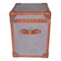 Storage boxes - Austin Storage Trunk in Fabric and Leather - Chic and Vintage Style - JP2B DECORATION