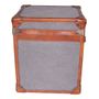 Storage boxes - Austin Storage Trunk in Fabric and Leather - Chic and Vintage Style - JP2B DECORATION