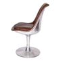 Chaises - Chaise Idaho Aero en Cuir Cigare et Aluminium, Design Moderne - JP2B DECORATION