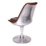 Chaises - Chaise Idaho Aero en Cuir Cigare et Aluminium, Design Moderne - JP2B DECORATION