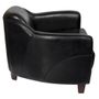 Fauteuils - Fauteuil Gentleman Black en Cuir Véritable - Élégance et Confort Intemporel - JP2B DECORATION