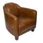 Fauteuils - Fauteuil Gentleman Whisky en cuir de vachette - Design élégant et intemporel - JP2B DECORATION