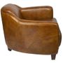 Fauteuils - Fauteuil Gentleman Whisky en cuir de vachette - Design élégant et intemporel - JP2B DECORATION