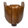 Fauteuils - Fauteuil Gentleman Whisky en cuir de vachette - Design élégant et intemporel - JP2B DECORATION