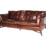 Sofas - Le Scandi Sofa in Cigar Leather, Scandinavian Design and Modern Comfort - JP2B DECORATION