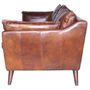 Sofas - Le Scandi Sofa in Cigar Leather, Scandinavian Design and Modern Comfort - JP2B DECORATION