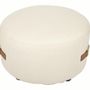 Stools - L'Orfèvre Bianco Pouf in White Leather - Modern and Comfortable Design - JP2B DECORATION