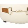 Stools - L'Orfèvre Bianco Pouf in White Leather - Modern and Comfortable Design - JP2B DECORATION