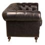 Sofas - Chesterfield Black 2-Seater Sofa in Leather - Classic and Elegant Style - JP2B DECORATION