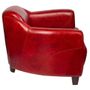 Armchairs - Gentleman Red Genuine Leather Armchair - Elegant and Compact Design - JP2B DECORATION