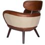 Armchairs - Scandi L'Élégant Armchair – Chic Leather and Jute Design - JP2B DECORATION