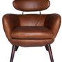 Armchairs - Scandi L'Élégant Armchair – Chic Leather and Jute Design - JP2B DECORATION