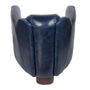 Fauteuils - Fauteuil Gentleman Bleu en Cuir Vintage - Design Élégant et Compact - JP2B DECORATION
