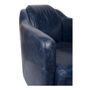 Fauteuils - Fauteuil Gentleman Bleu en Cuir Vintage - Design Élégant et Compact - JP2B DECORATION