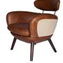 Armchairs - Scandi L'Élégant Armchair – Chic Leather and Jute Design - JP2B DECORATION