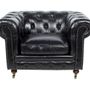 Fauteuils - Fauteuil Chesterfield Black en cuir - Design classique et confortable - JP2B DECORATION