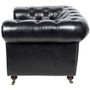 Fauteuils - Fauteuil Chesterfield Black en cuir - Design classique et confortable - JP2B DECORATION