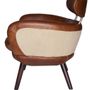 Armchairs - Scandi L'Élégant Armchair – Chic Leather and Jute Design - JP2B DECORATION