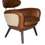 Armchairs - Scandi L'Élégant Armchair – Chic Leather and Jute Design - JP2B DECORATION
