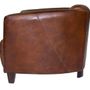 Fauteuils - Fauteuil Georgio en cuir vintage cigare - Design épuré et confortable - JP2B DECORATION