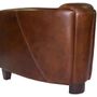 Fauteuils - Fauteuil Georgio en cuir vintage cigare - Design épuré et confortable - JP2B DECORATION