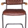 Fauteuils - Fauteuil Kansas en cuir cigare - Style industriel et vintage - JP2B DECORATION