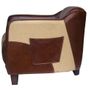 Fauteuils - Fauteuil Pockette en cuir et toile de jute - Style chic et authentique - JP2B DECORATION