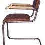 Fauteuils - Fauteuil Kansas en cuir cigare - Style industriel et vintage - JP2B DECORATION