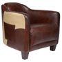 Fauteuils - Fauteuil Pockette en cuir et toile de jute - Style chic et authentique - JP2B DECORATION