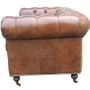 Canapés - Canapé Chesterfield Cigare 2 places en cuir - Design classique vintage - JP2B DECORATION