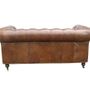 Canapés - Canapé Chesterfield Cigare 2 places en cuir - Design classique vintage - JP2B DECORATION
