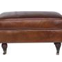 Stools - Club Leather Footrest – Vintage Style and Comfort - JP2B DECORATION
