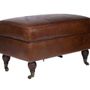 Stools - Club Leather Footrest – Vintage Style and Comfort - JP2B DECORATION