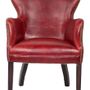 Fauteuils - Fauteuil L'invité Red en cuir vintage - Design élégant et confortable - JP2B DECORATION